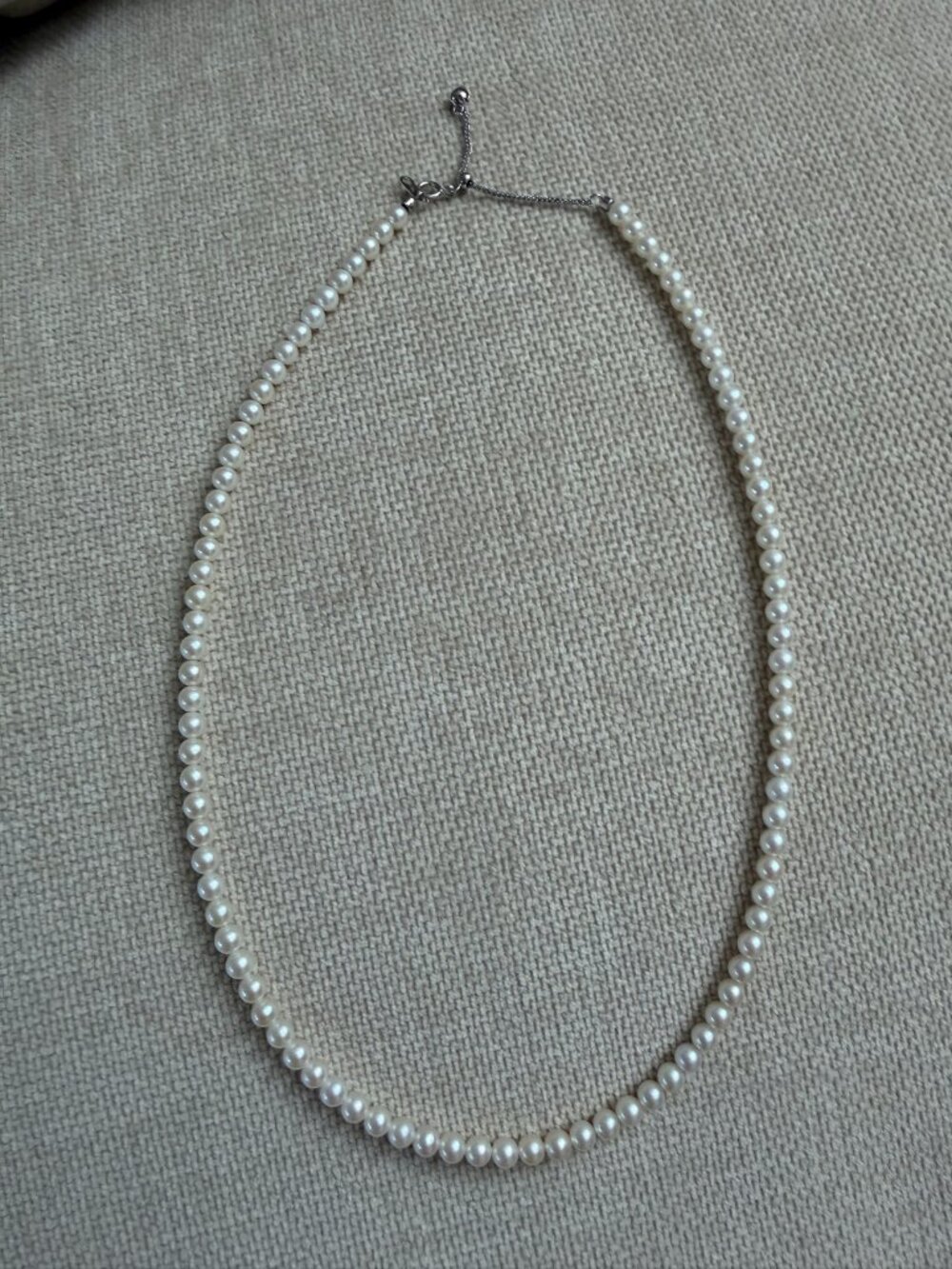 Round Freshwater Pearl Strand Necklace 4-4.5mm Adjustable 45cm